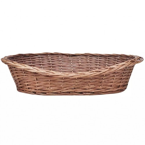 Cama de vime para animais de estimação, marrom.