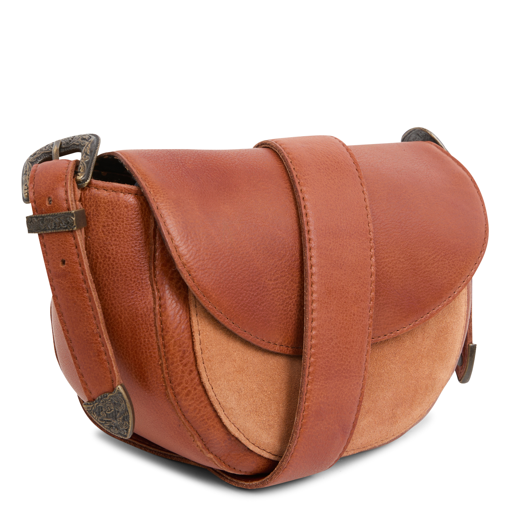 NADI - Sac bandoulière en cuir velours | Marron