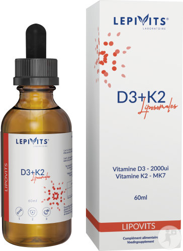 Lepivits Lipovits Vitamines D3+K2 Liposomales Végan Flacon Compte-Gouttes 60ml