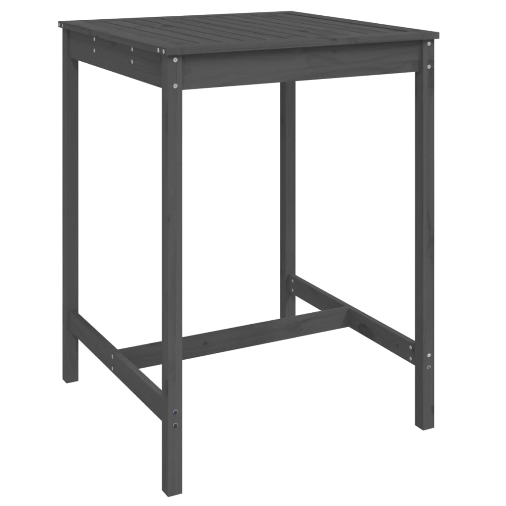 Ensemble de bar de jardin 5 pcs gris bois de pin massif