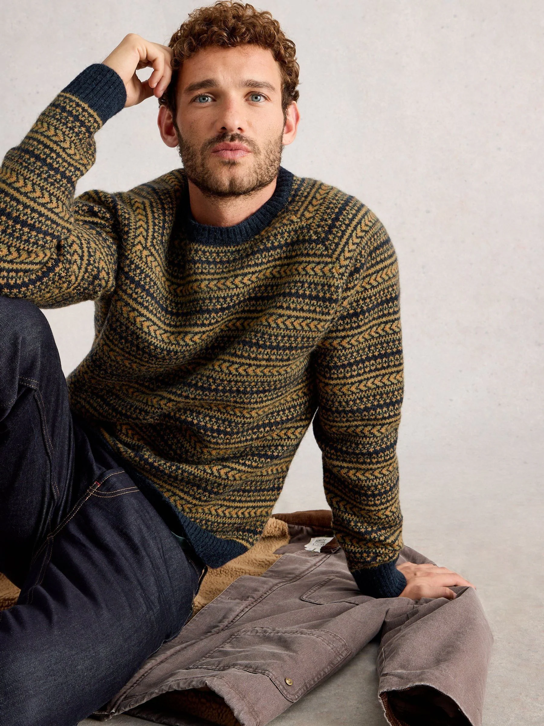White Stuff Brockton Fairisle Pattern Crew Neck Jumper