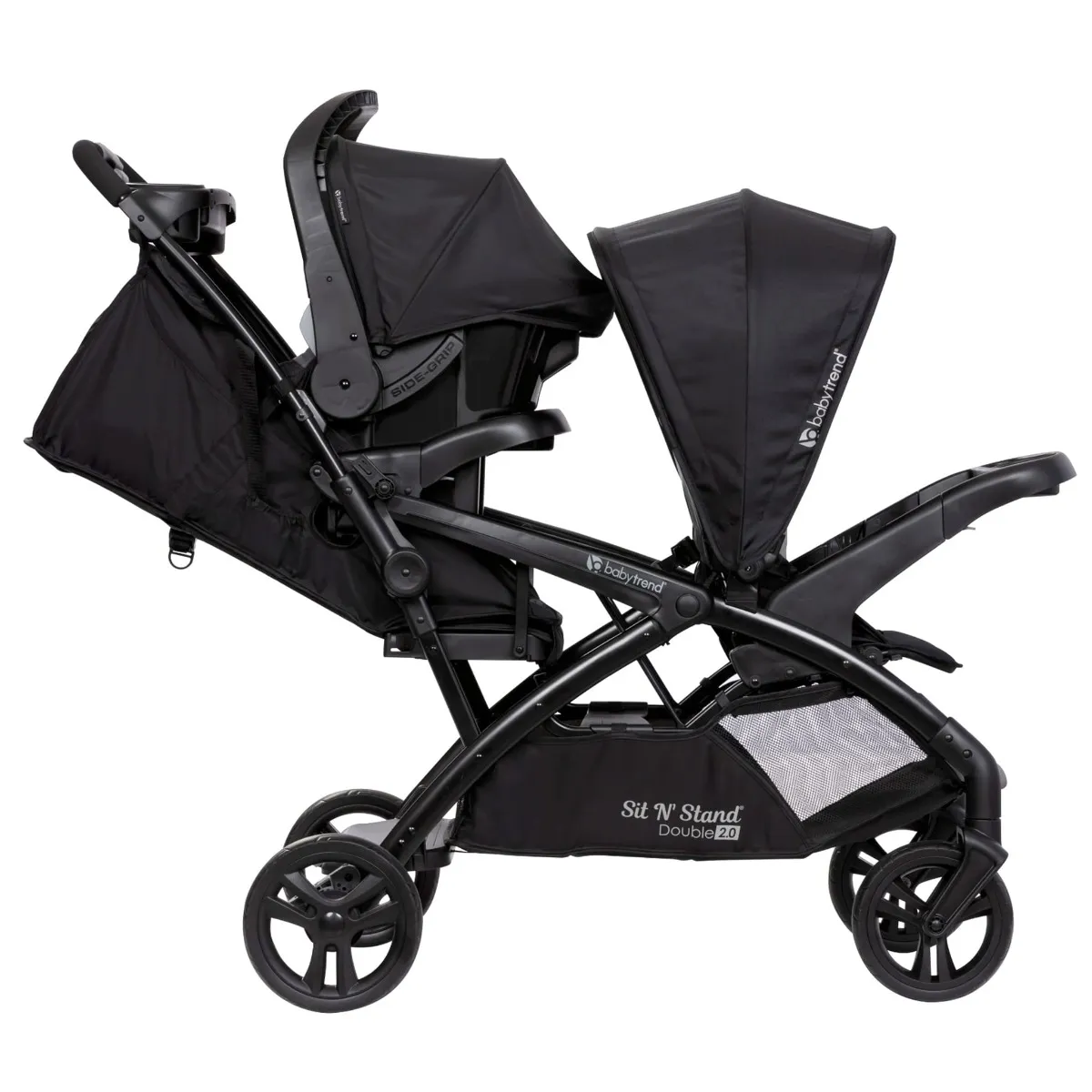 Baby Trend Poussette Sit N' Stand® Double 2.0 - Noir Dash