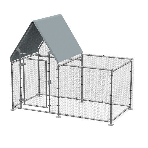 Galinheiro grande PawHut para uso externo, ideal para animais de fazenda de pequeno e médio porte.