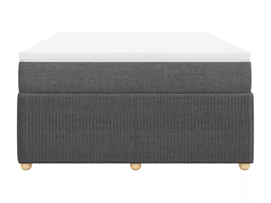 Sommier à lattes de lit avec matelas Gris foncé 160x200cm Tissu