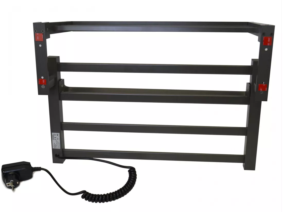 Sèche-serviettes électrique avec étagère gris anthracite 55W