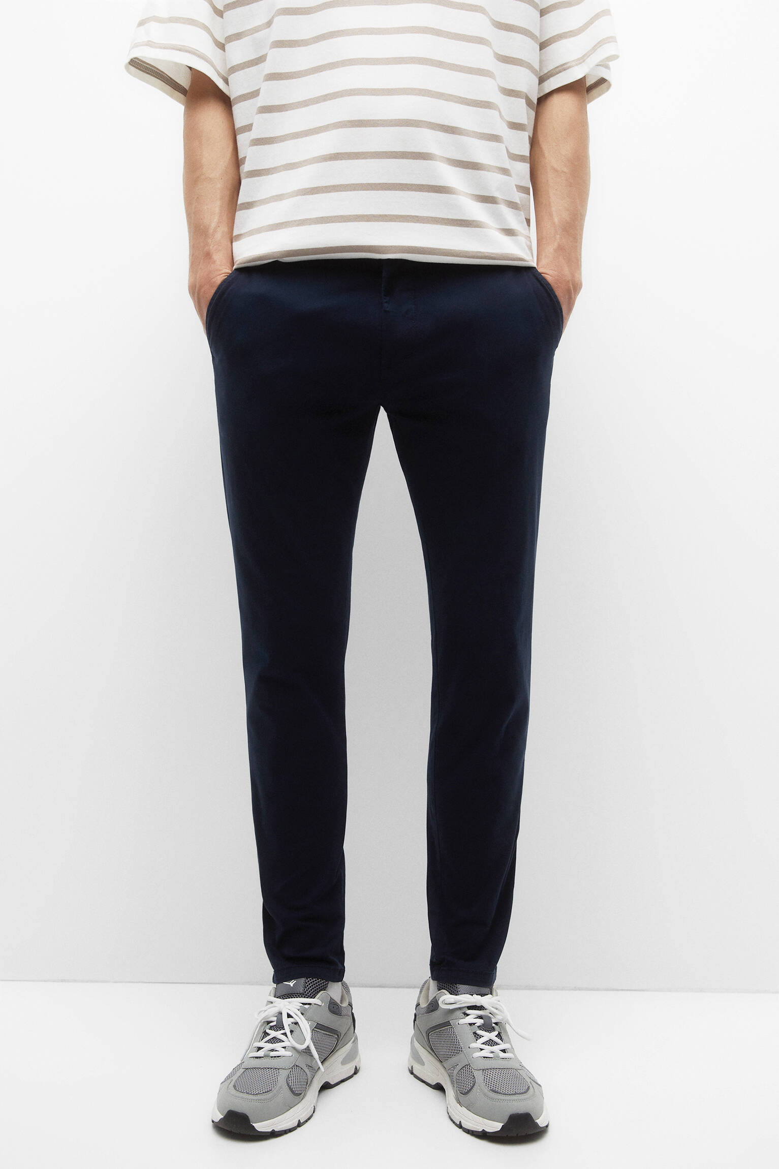 Calça chino básica - azul marinho