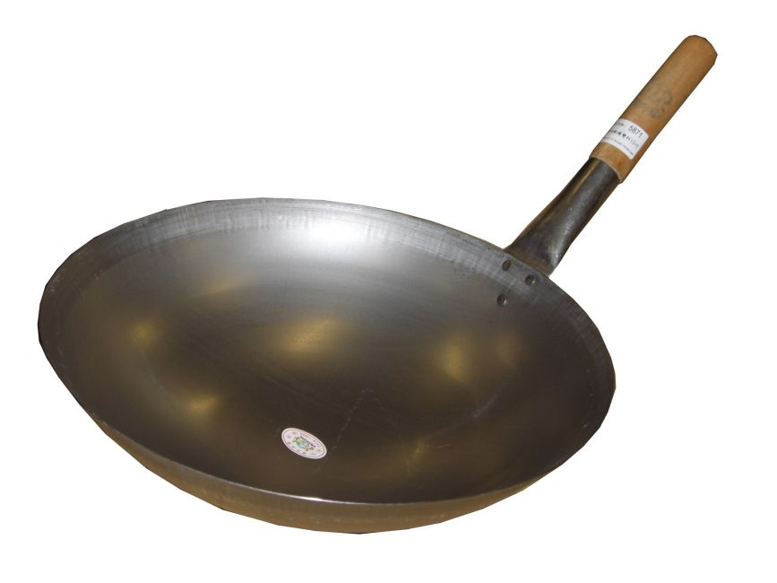Leung Tim Wok 30cm met Houten Handvat Dik