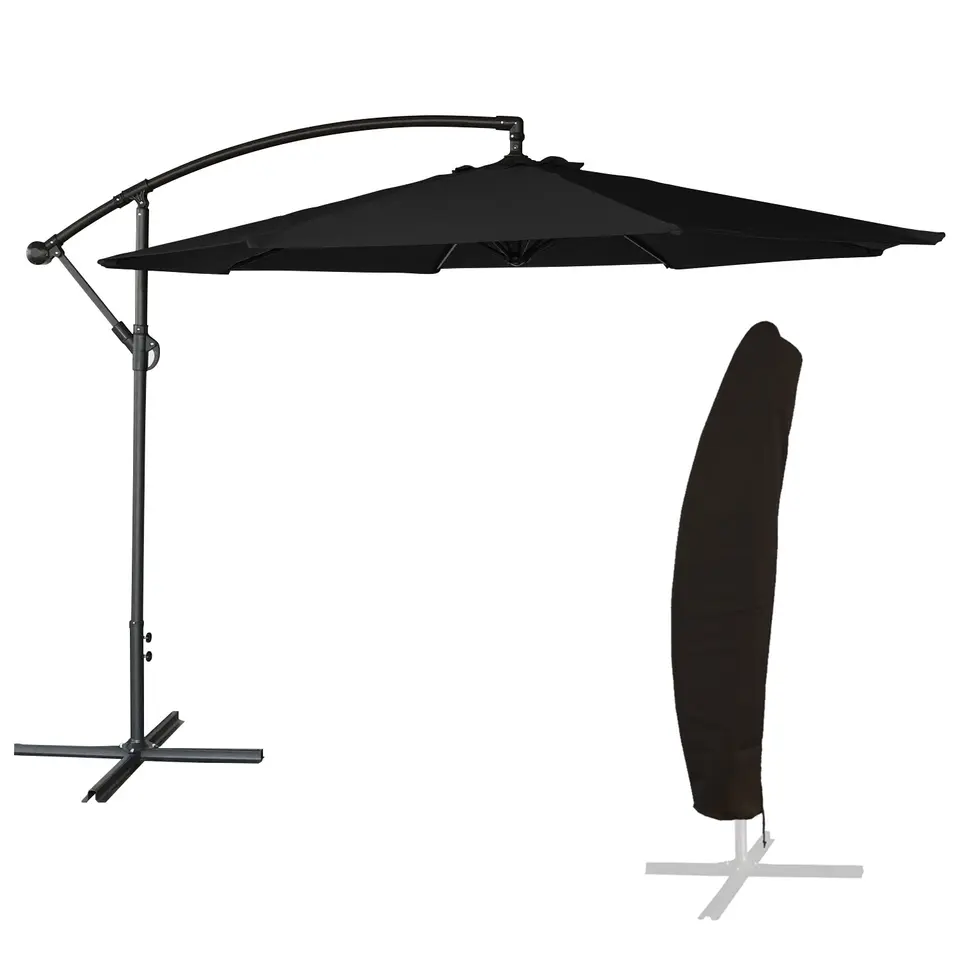 Happy Garden Parasol OAHU - Zwart - Staal