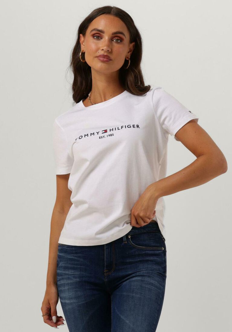 TOMMY HILFIGER witte tommy hilfiger t-shirt heritage hilfiger c-nk reg tee
