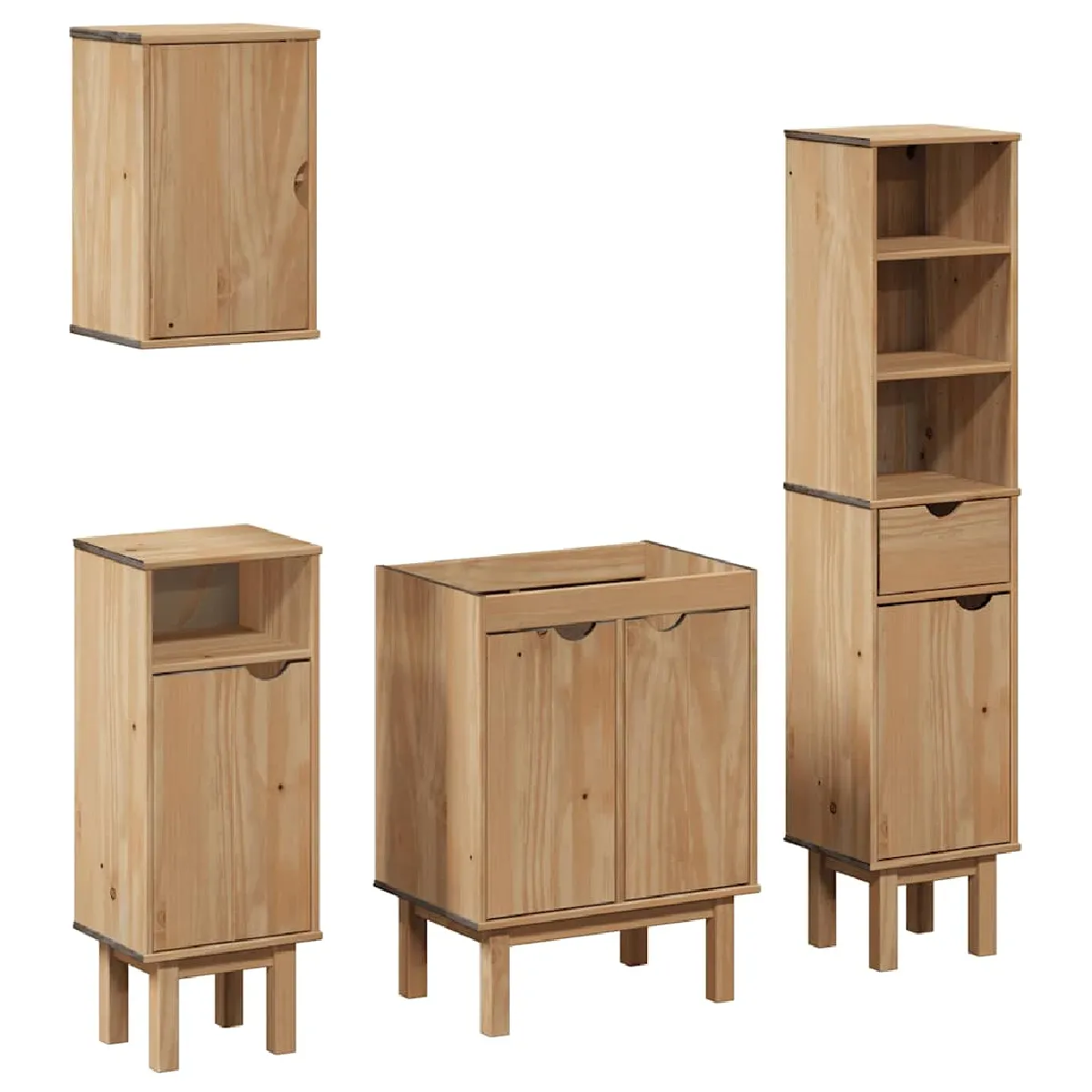 VidaXL Ensemble de meubles salle de bain OTTA - Bois de pin massif