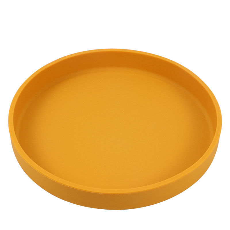 (Ø18cm) Silikon Haustier Futternapf Rutschfester Fress Napf Wasser Schale für Katzen / Hunde - Gelb