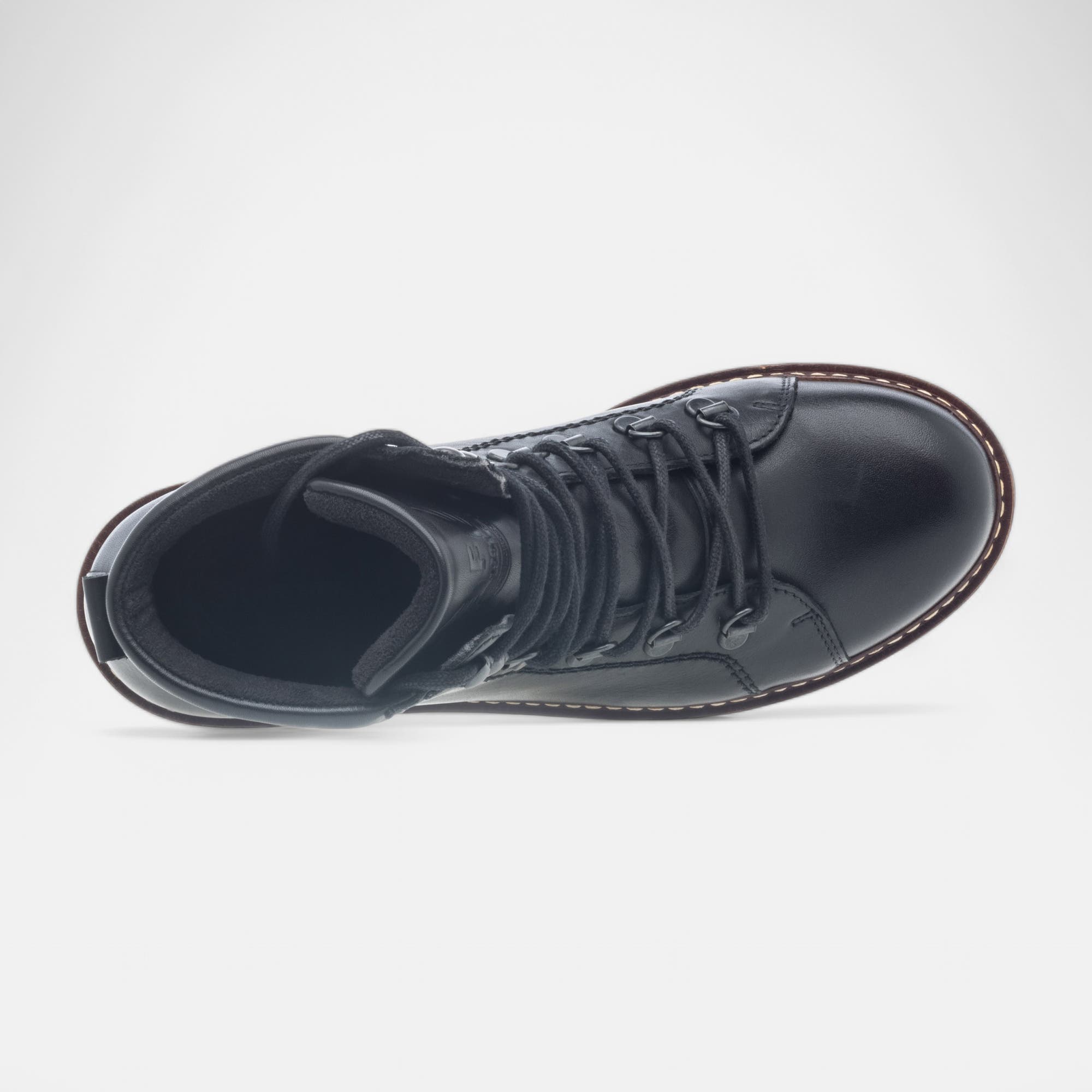 Bottines à lacets Femme en cuir noir