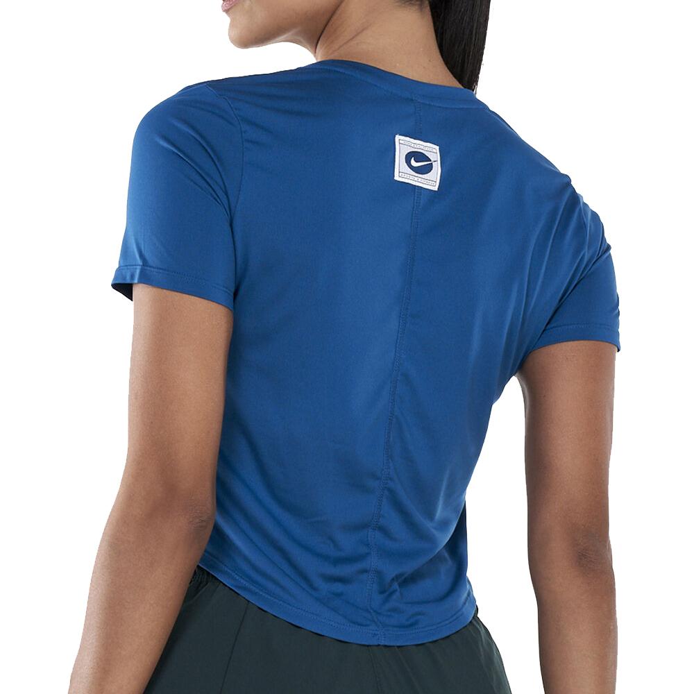 Nike T-shirt Bleu Femme Nike One Df404