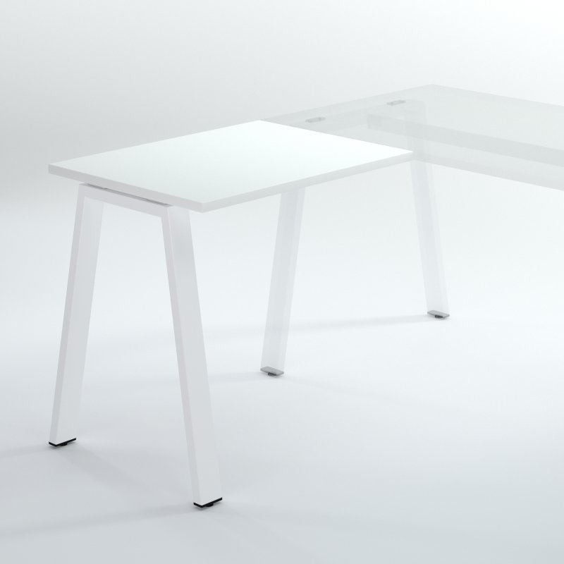 Retour pour bureau manager Ecla de profondeur 100 cm piètement métal