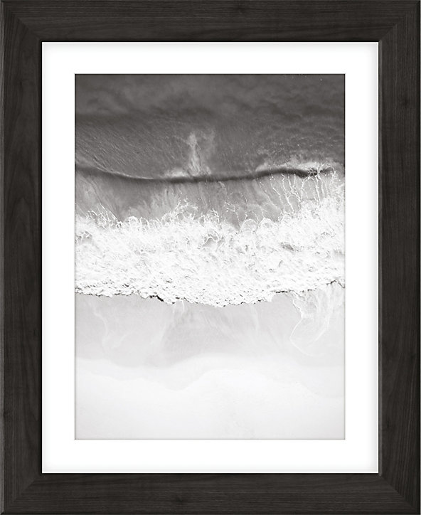 Photo encadrée adhésive Vinyl Way plage noir et blanc L.49 x l.40 cm