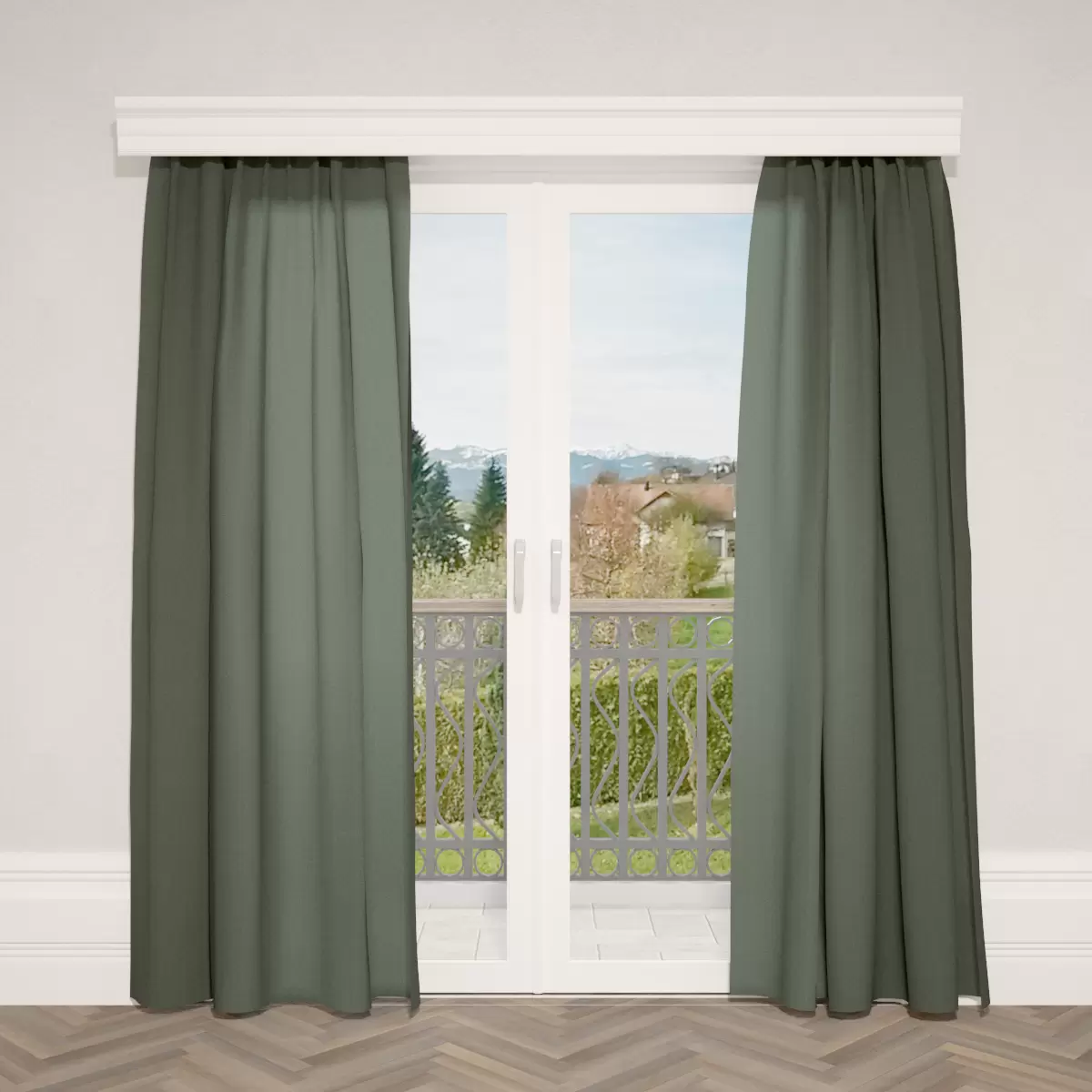Nachtvorhang Aspect Linen grün