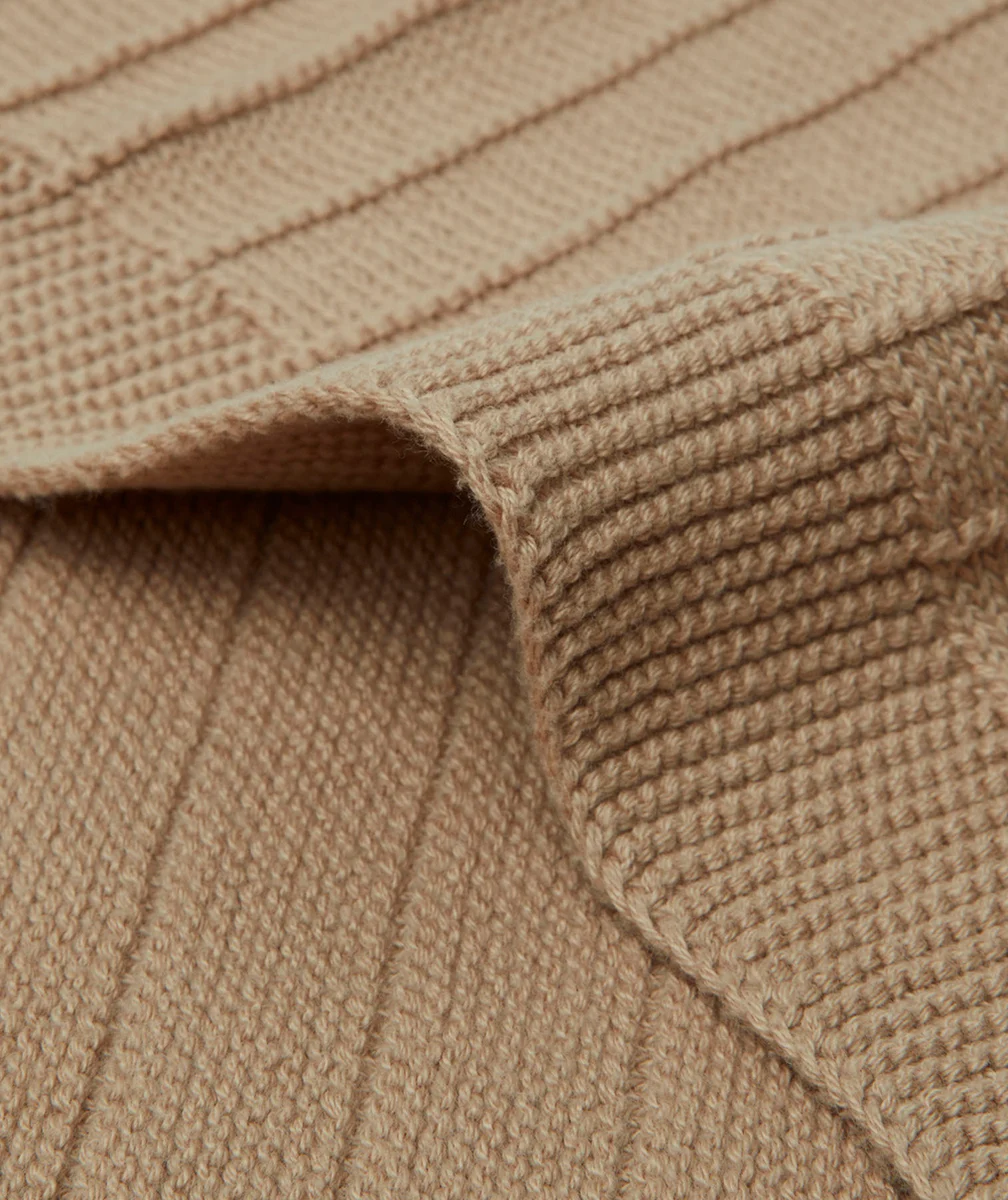 JOLLEINCOUVERTURE EN TRICOT BISCUIT 75x100