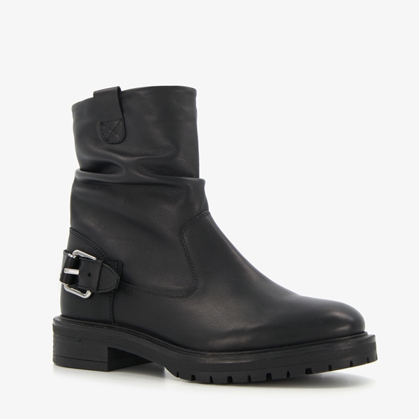 Hush Puppies leren dames boots zwart