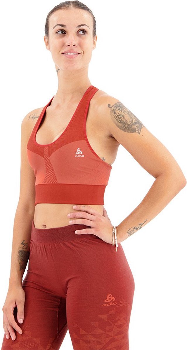 Odlo Seamless Medium Sport Beha Oranje/Rood