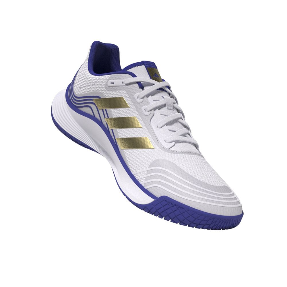 Adidas Performance NOVAFLIGHT PRIMEGREEN - Chaussures volleyball Homme white/gold/lucid blue