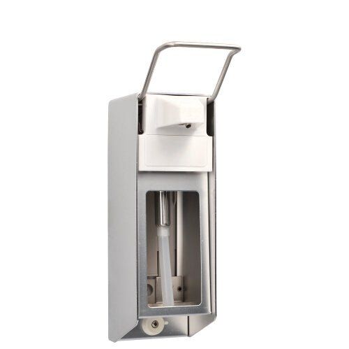 Medi-Inn Wandspender Aluminium, Kurzarmhebel, mit Verschlussblende, für 500 ml Euroflaschen