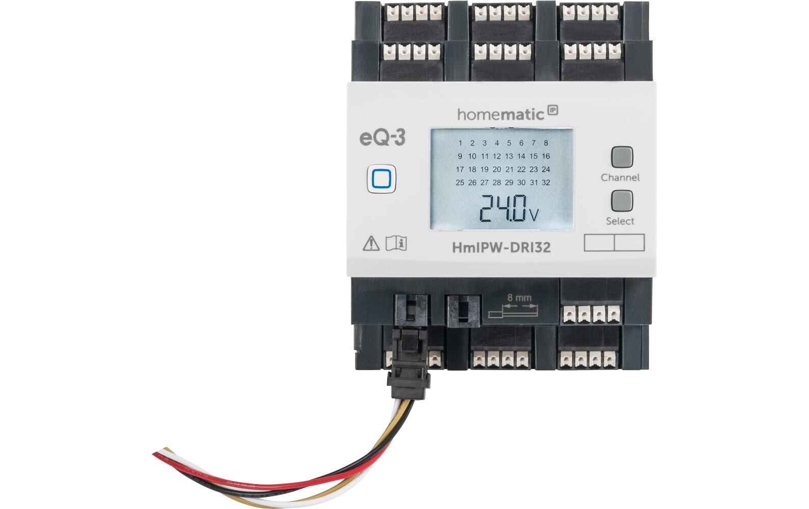 Smart Home Wired Eingangsmodul 32-fach<br>Verbindung konventioneller Schalter, Taster und Kontakte mit dem Homematic Wired System – HmIPW-DRI32