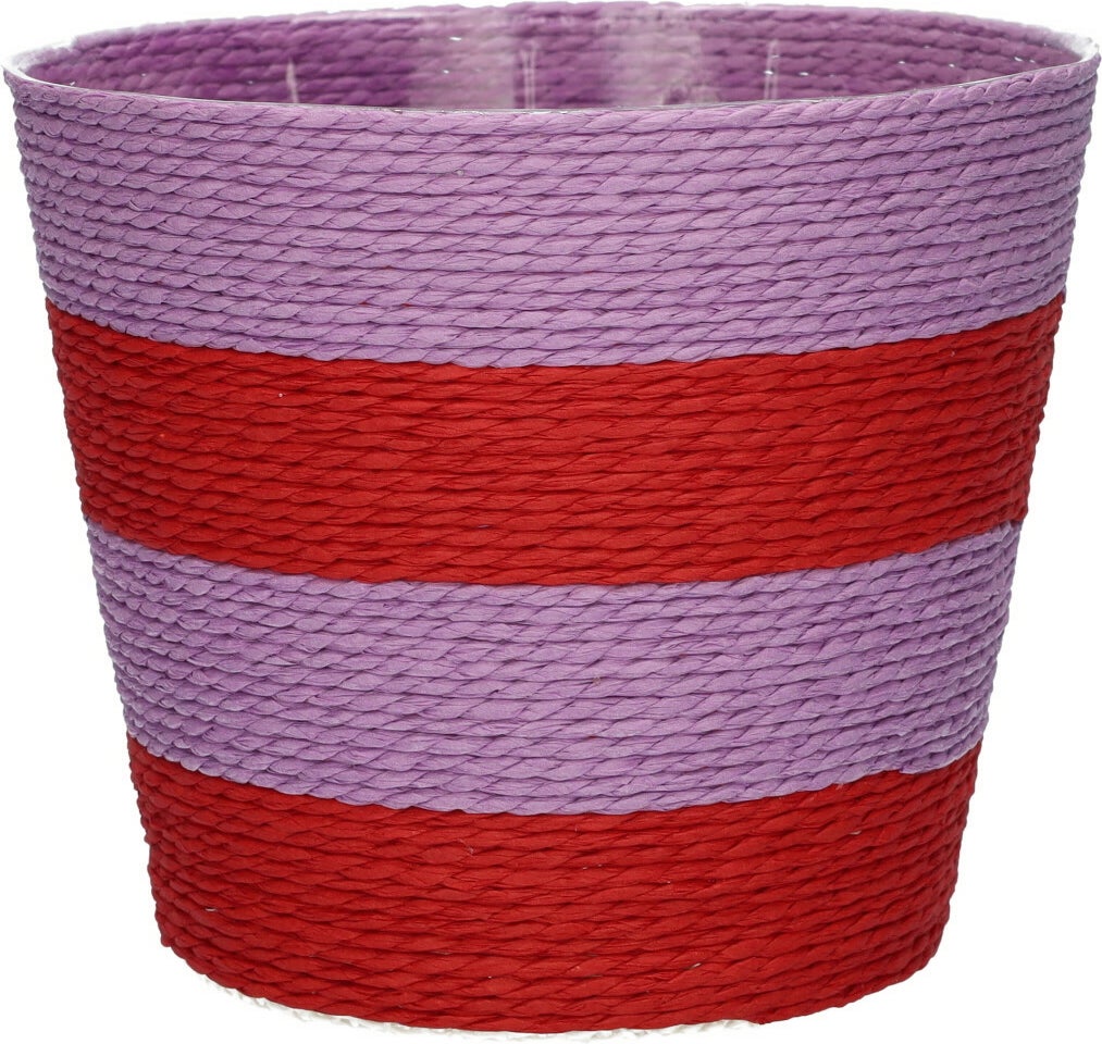 Duif plantenmand Riley lijnen paars / rood D 15,3 H 13 cm