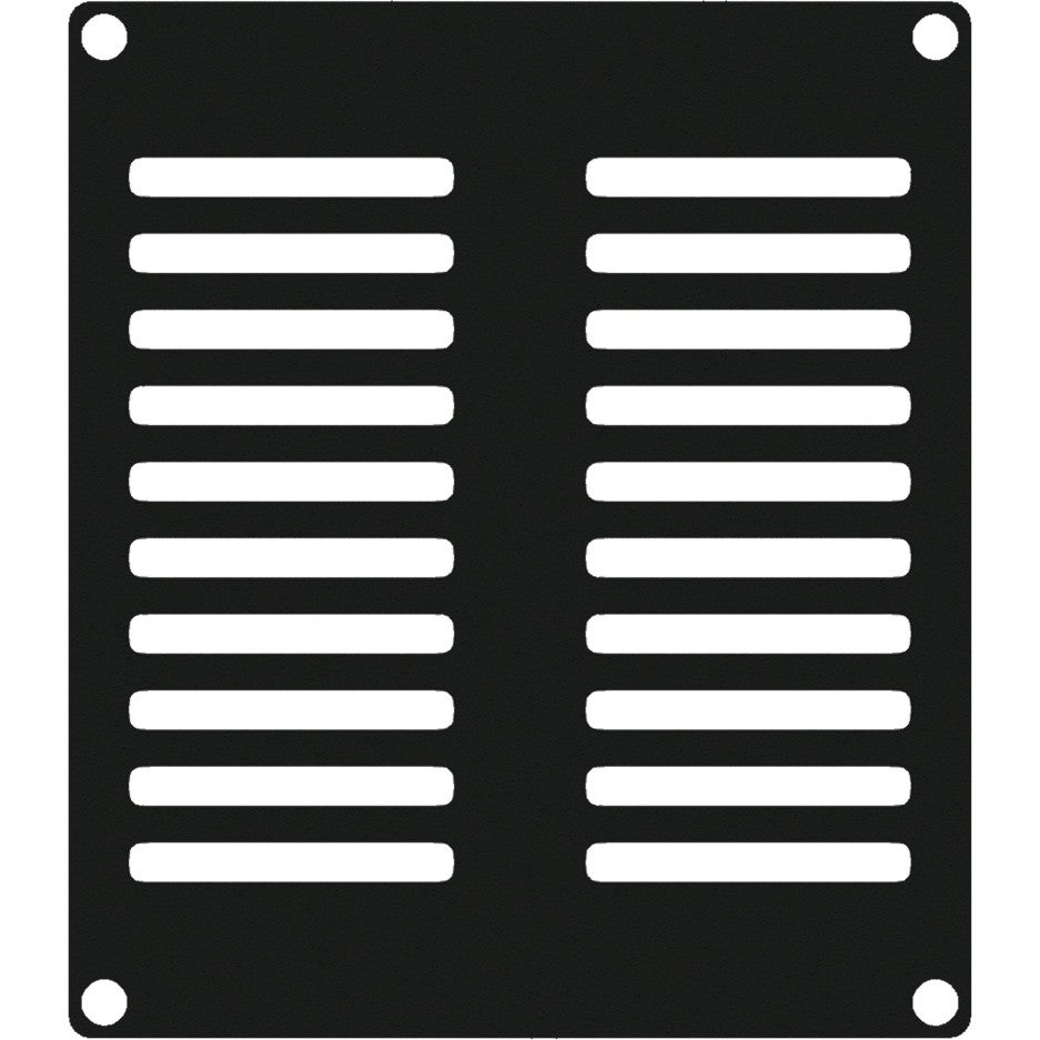 Caymon CASY202/B ventilatieplaatje staal, 2 modules breed voor CASY-chassis