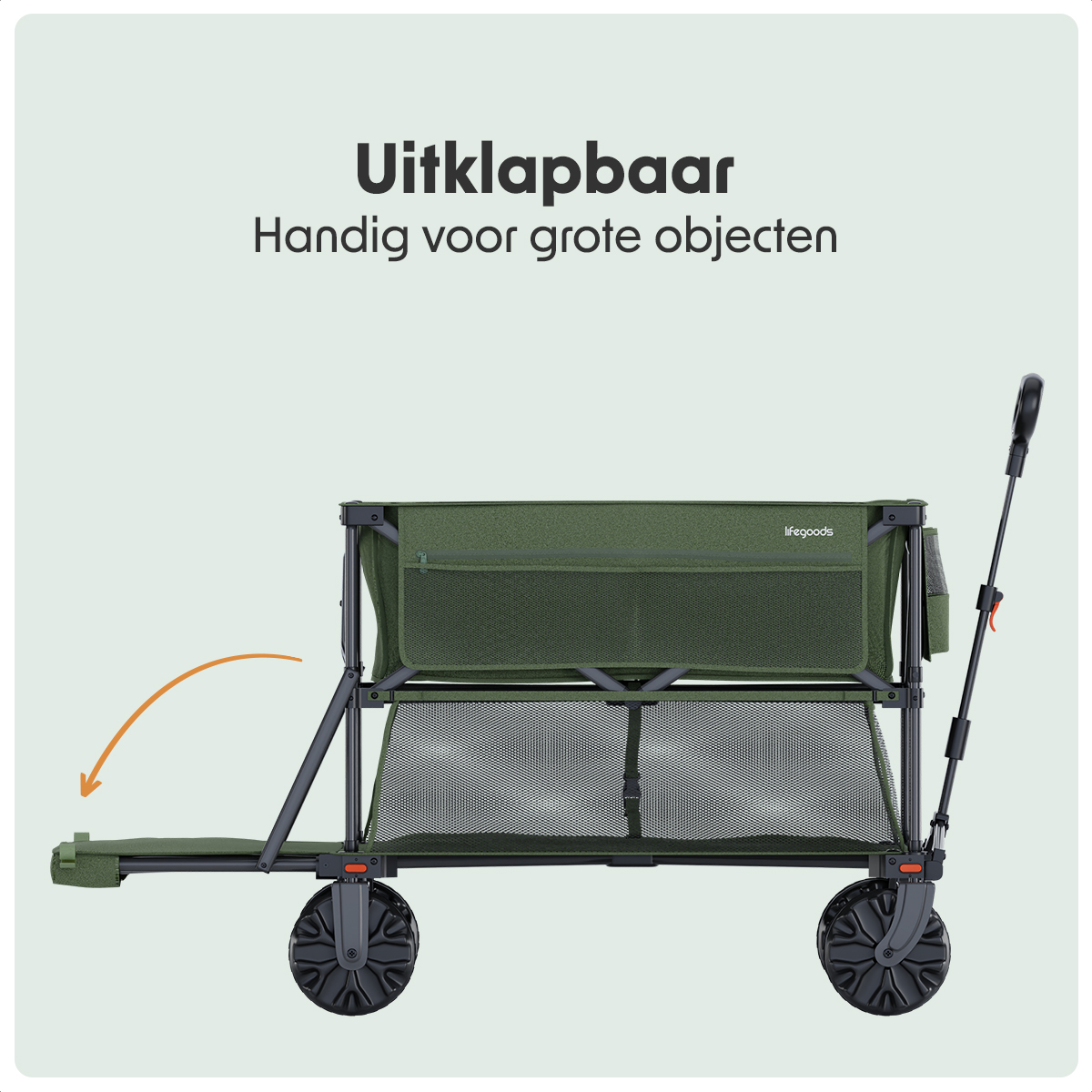 LifeGoods Dubbele 400L bolderkar - Green