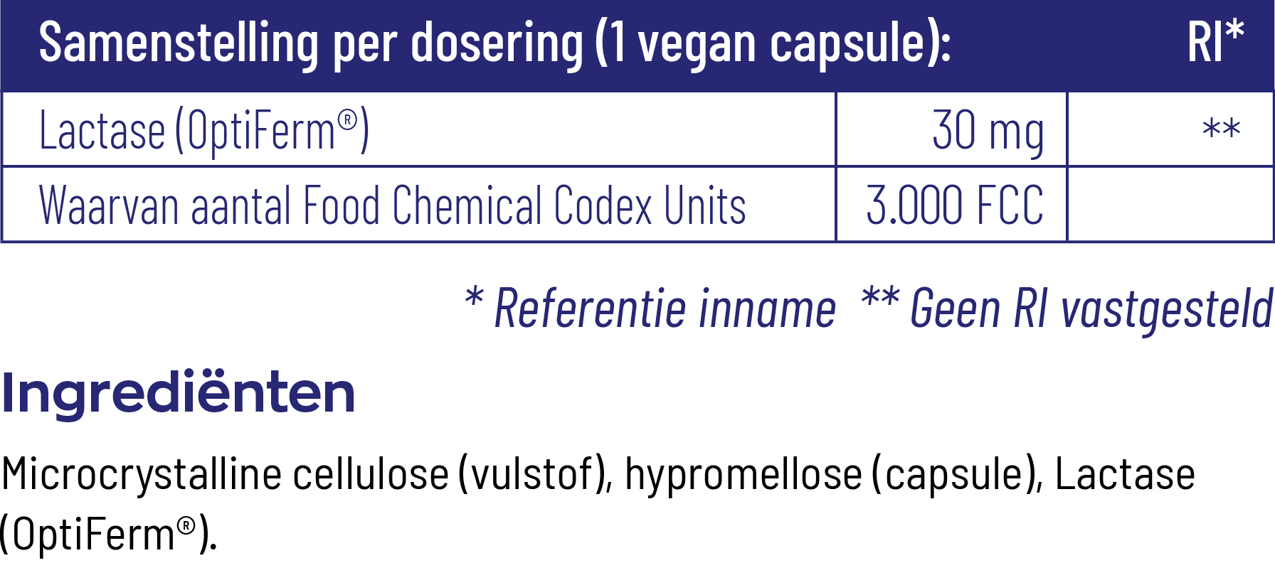 Vitakruid Lactase Enzym Optiferm® 3.000 Fcc (90 vega capsules)