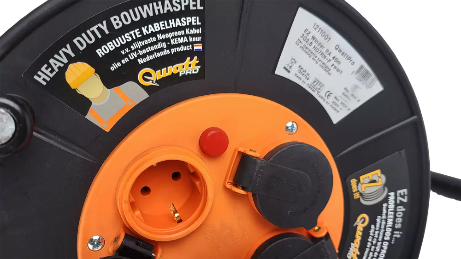 QwattPRO 1211001 EZ Winder Kabelhaspel - H07RN-F - IP44 - 40m