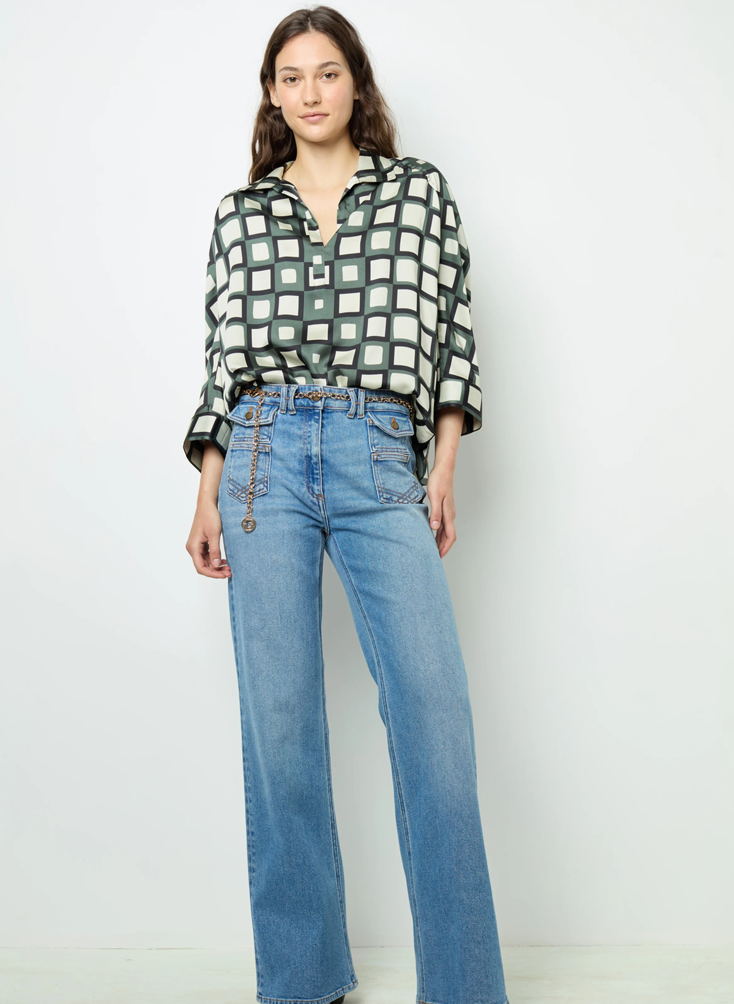 BUNNY - Blouse ample imprimée| Kaki