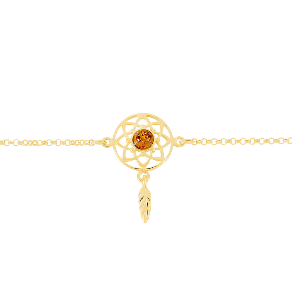 Bracelet Argent Doré Lona Ambre