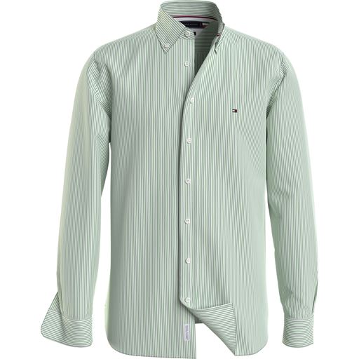 Tommy Hilfiger 1985 Oxford Stripe Skjorte, Olympic Green /Optic White, S