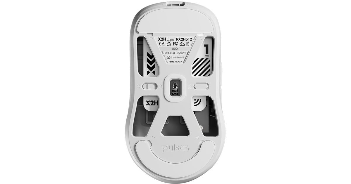 PulsarX2H v3 Mini Gaming Mouse  (Wit, 32000 DPI)