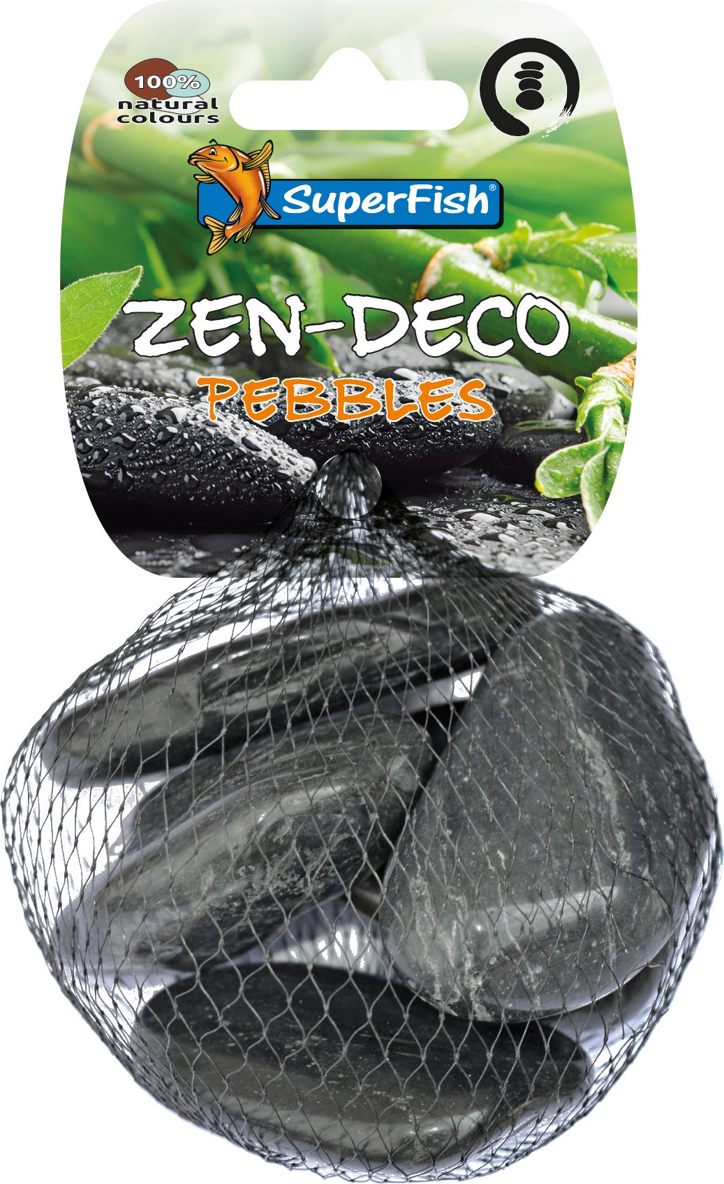 SuperFish aquarium decoratie kiezelstenen zwart 5 stuks