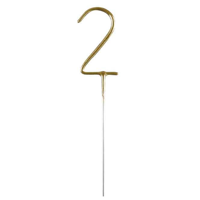 Wunderkerze Zahl - 2 - gold
