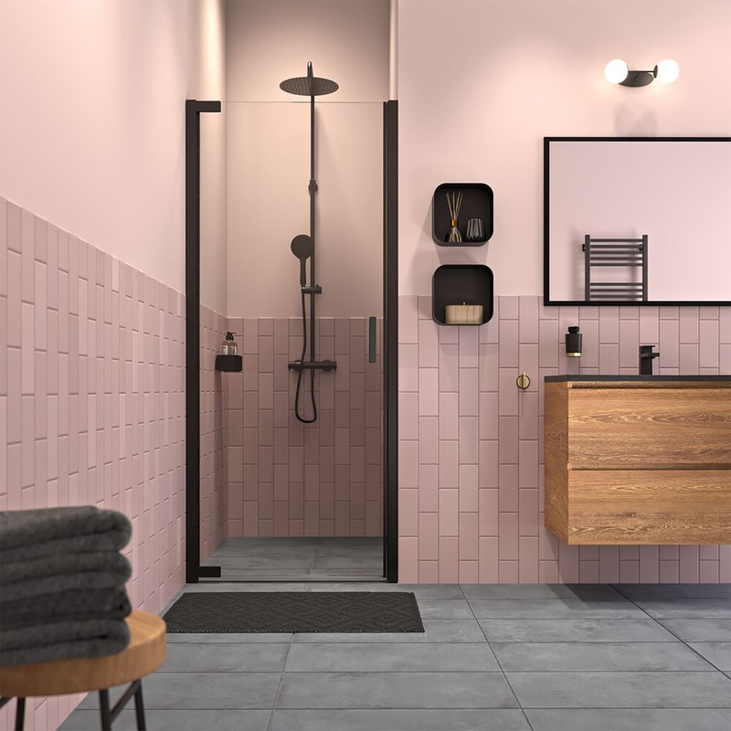 Tiger Loft Meubelset 80 cm met 2 lades Chalet eik inclusief Quadro wastafel Mat zwart