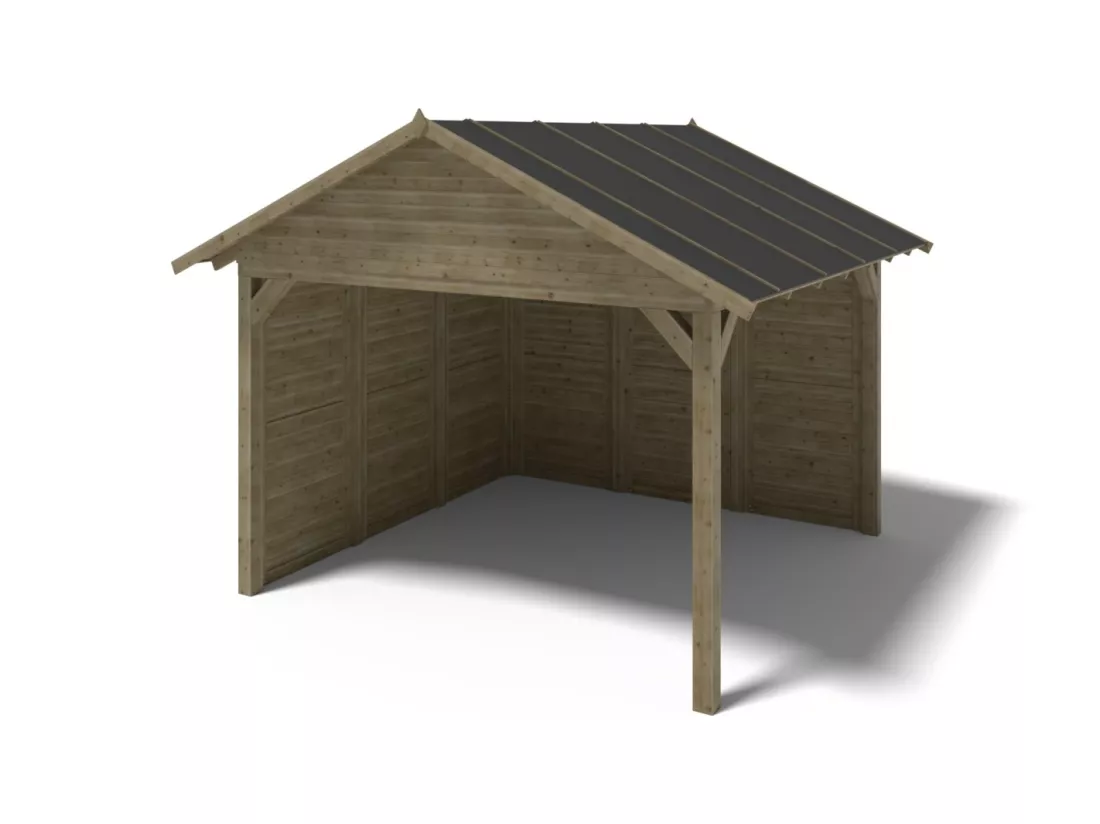 Pergola de jardin 4,04x4,04m avec panneaux - traité - ALT125 - ALTANKA