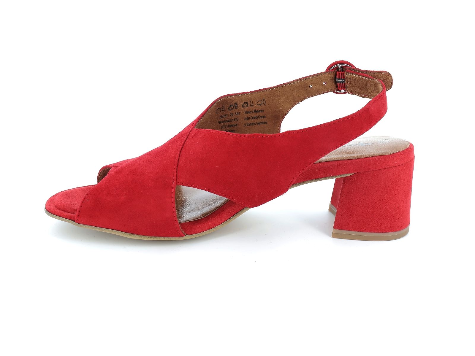 Tamaris-28357 Cuir Velours Rouge