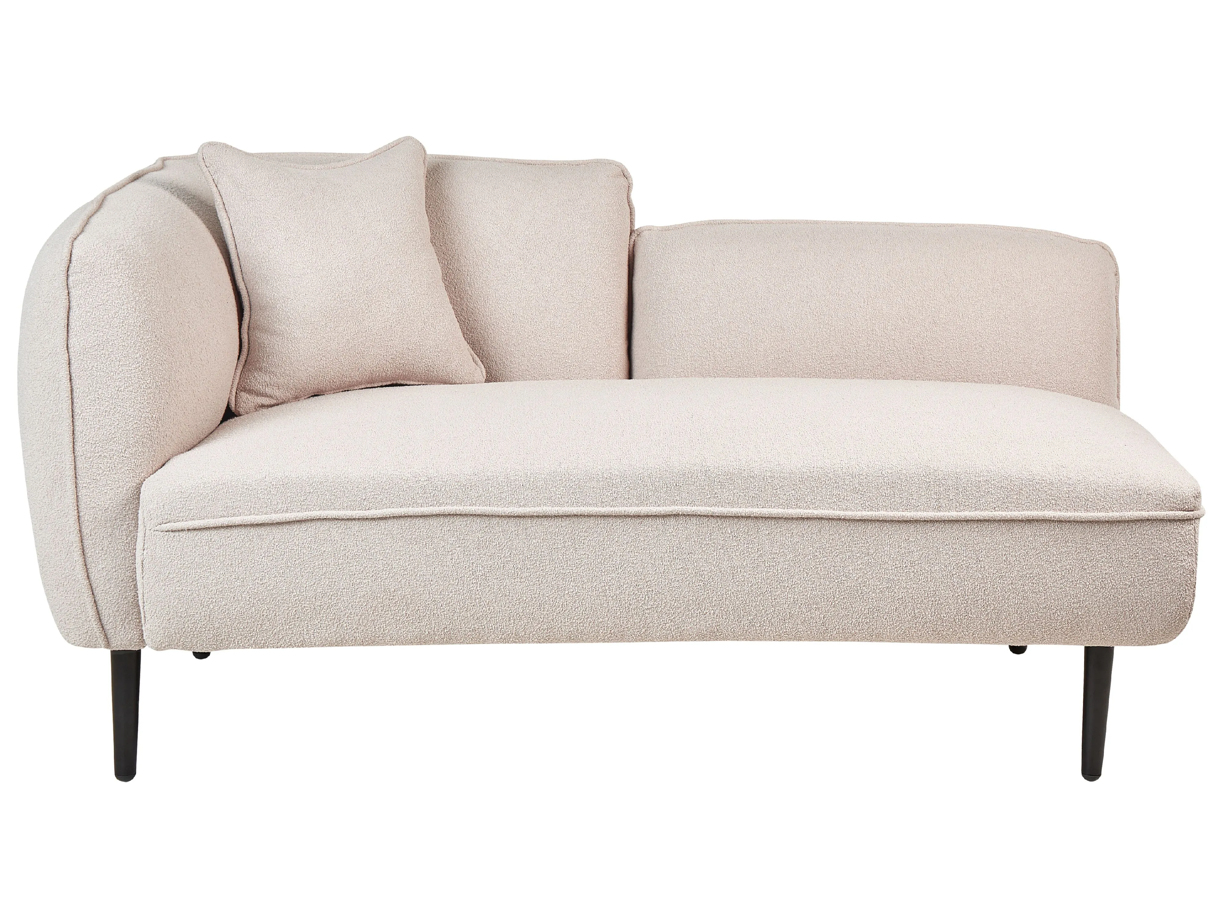 Linkszijdige chaise longue CHEVANNES Bouclé Lichtbeige