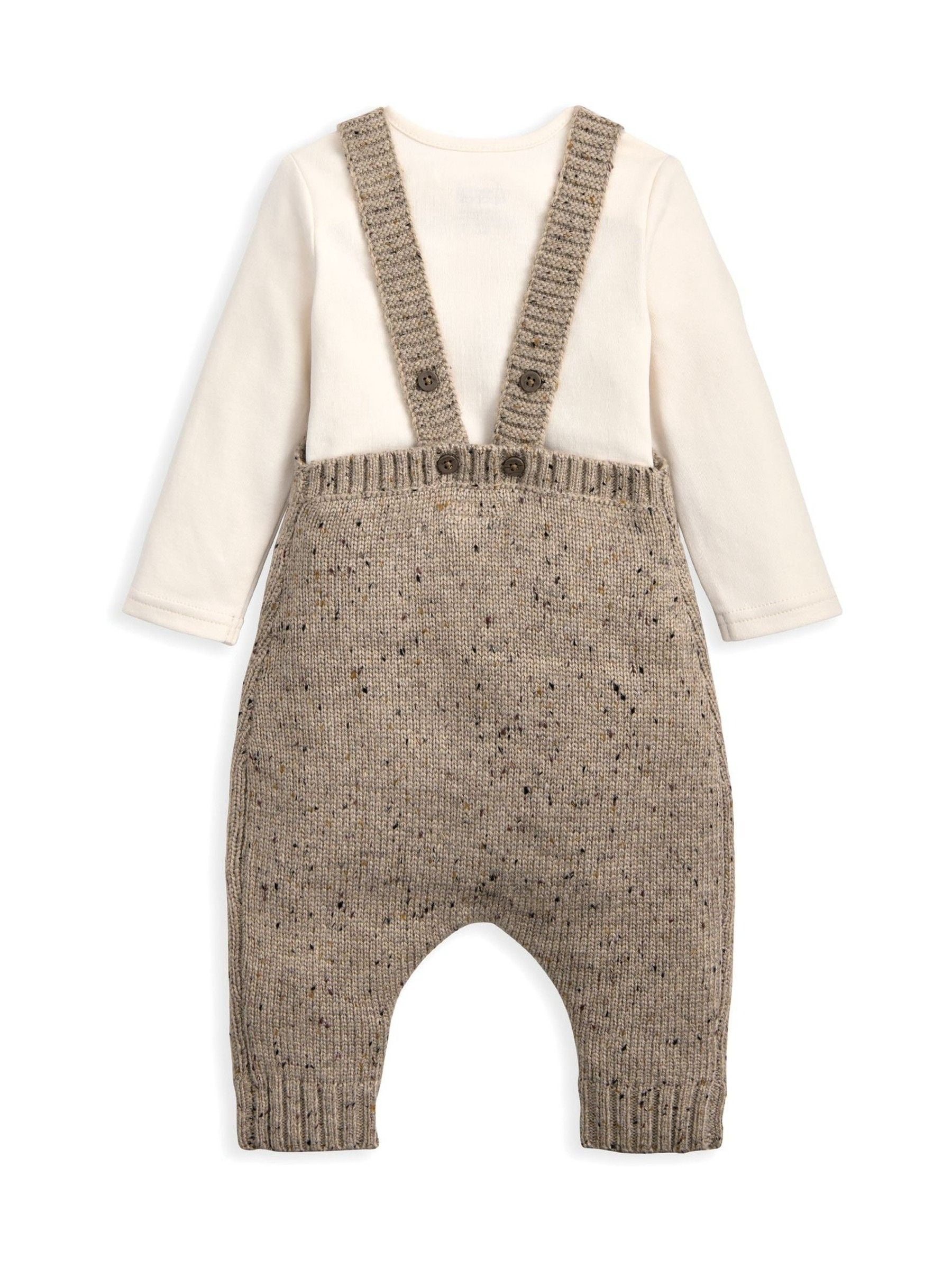 Mamas & Papas Mamas & Papa Knitted Bear Dungarees & Bodysuit Set