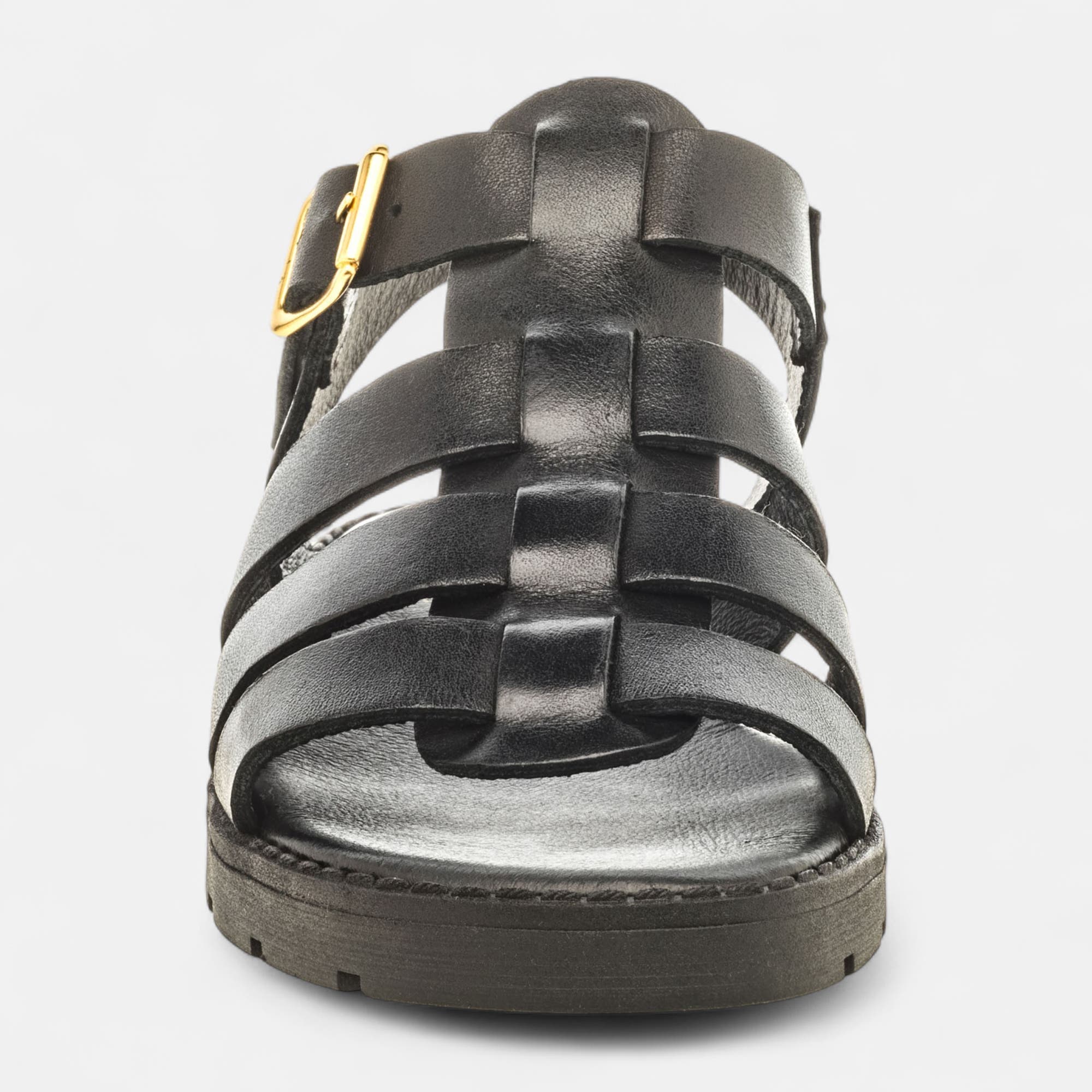 Sandales Femme en cuir noir