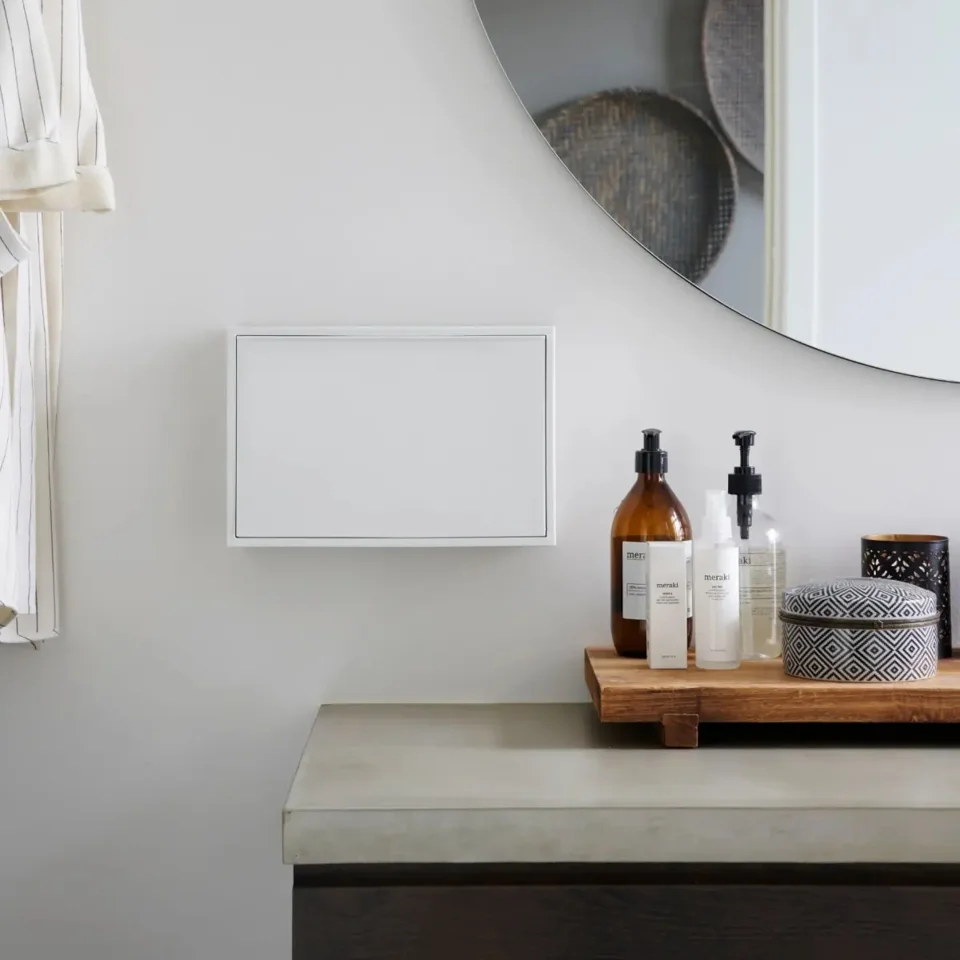 ReCollector - Small Wall storage / Bathroom bin - Brilliant White