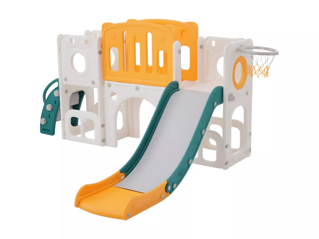 Toboggan pour enfants Bären 6-en-1 avec un toboggan, deux plateformes
