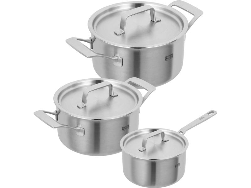 Kuhn Rikon Kochtopf-Set Fiveply 3-teilig Stielkasserolle und Kochtöpfe