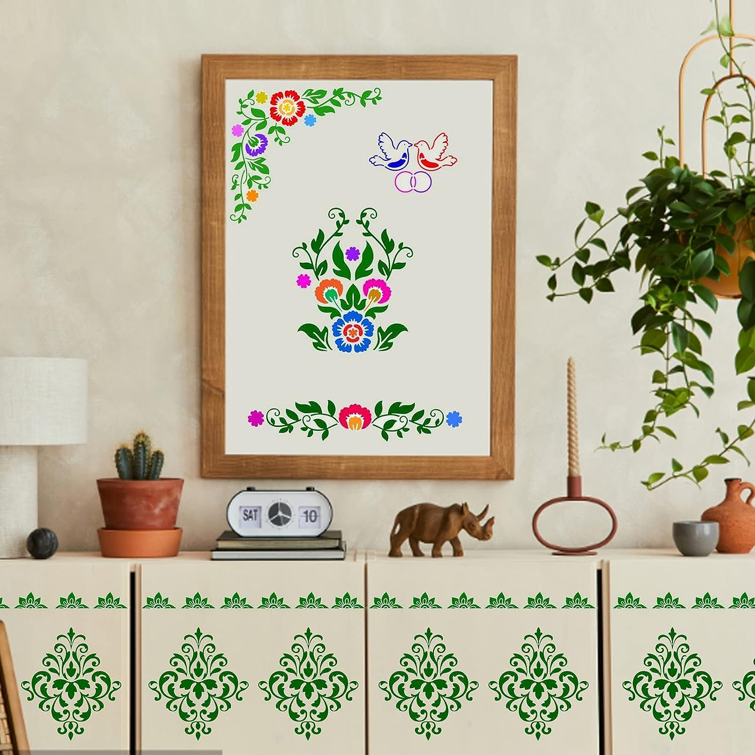 (12er Set) 29x21cm Zeichen Schablonen Wiederverwendbare DIY Mal Vorlagen - Mandala