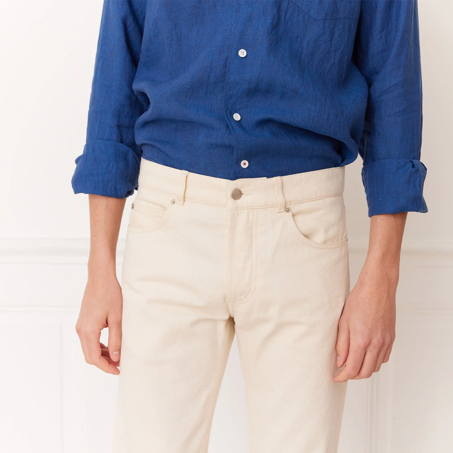 Ecru organic cotton jeans