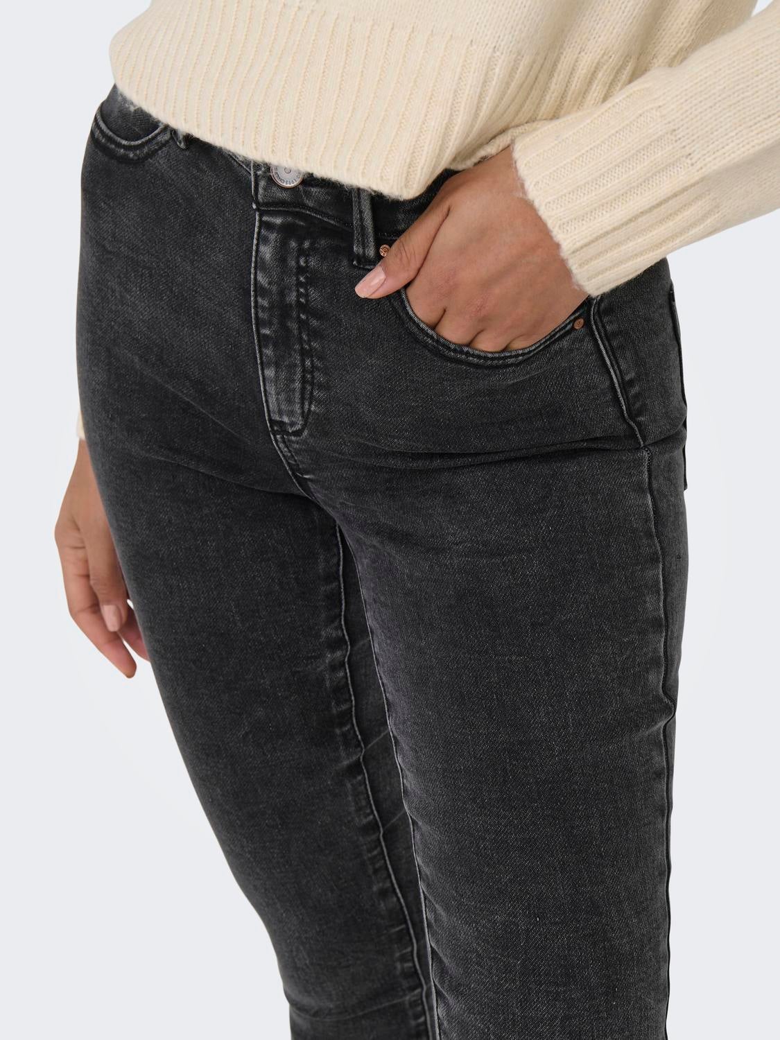 ONLFOREVER Hohe Taille Skinny Fit Jeans Washed Black