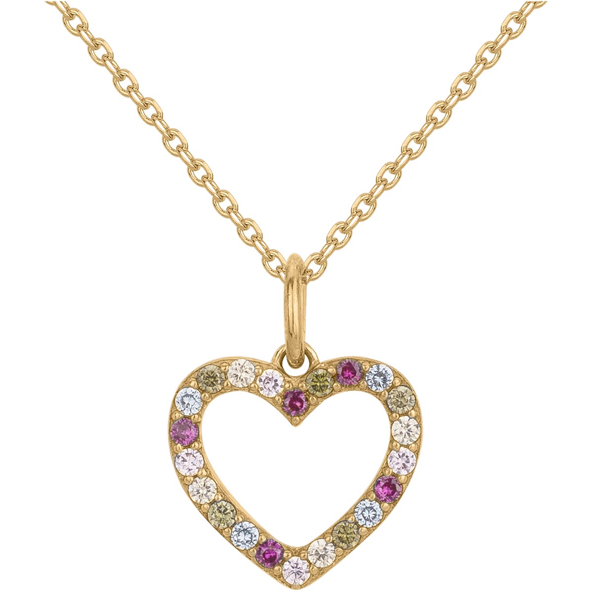 Collier en Plaqué Or avec oxyde de zirconium multicolore